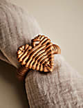 Set of 4 Rattan Heart Napkin Rings