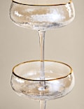 Set of 2 Hammered Lustre Coupe Glasses