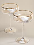 Set of 2 Hammered Lustre Coupe Glasses