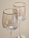 Set of 2 Hammered Lustre Wine Glasses