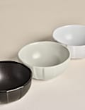 Set van 3 keramische kommen met structuur