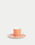 Bone China Geometric Espresso Cup & Saucer