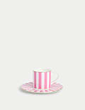 Bone China Striped Espresso Cup & Saucer
