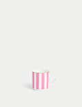 Taza y platillo de café expreso de porcelana fina a rayas