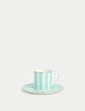Bone China Striped Espresso Cup & Saucer