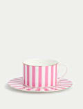 Bone China Striped Cup & Saucer