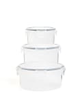 Set of 3 Round Clip Storage Containers