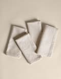 Set of 4 Cotton Rich Napkins with Linen