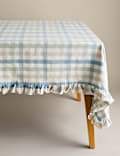 Cotton with Linen Gingham Ruffle Tablecloth