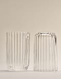 Set of 4 Ribbed Picnic Hi Ball Glasses
