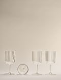 Set of 4 Ribbed Picnic Wine Glasses