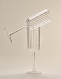 Set of 4 Ribbed Picnic Champagne Flutes
