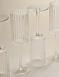Set of 4 Ribbed Picnic Champagne Flutes