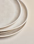 Set of 4 Linen Reactive Picnic Dinner Plates