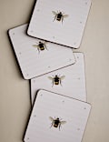 Set of 4 Bee Print Placemats & 4 Coasters