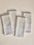 Set of 4 Woven Banded Napkins