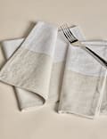 Set of 4 Woven Banded Napkins