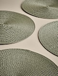 Lot de 4 sets de table tissés ronds