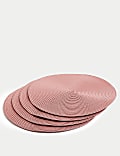 Lot de 4 sets de table tissés ronds