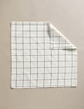 Set of 4 Cotton with Linen Linear Check Napkins