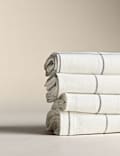 Set of 4 Cotton with Linen Linear Check Napkins