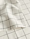 Set of 4 Cotton with Linen Linear Check Napkins