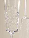 Set of 2 Embossed Floral Champagne Flutes