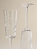 Set of 2 Embossed Floral Champagne Flutes