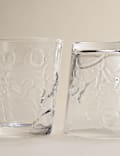 Set of 2 Embossed Floral Tumblers