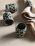 Lot de 4&nbsp;ronds de serviette Boho
