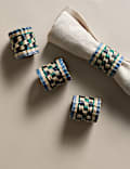 Lot de 4&nbsp;ronds de serviette Boho