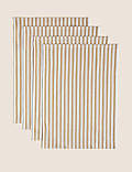 Set of 4 Cotton Rich Basket Weave Tea Towels
