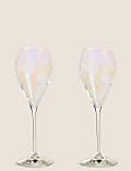 Lot de 2 verres à Prosecco, effet brillant