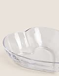 Grand saladier en verre en forme de coeur