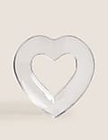 Grand saladier en verre en forme de coeur