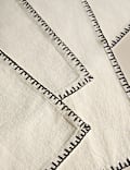 Set of 4 Pure Cotton Blanket Stitch Napkins