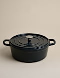 Cast Iron Shallow Blue Casserole Dish