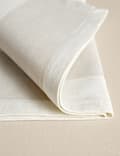 Set of 4 Cotton with Linen Wide Stripe Napkins