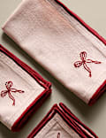 Lot de 4 serviettes de table 100 % coton à nœud