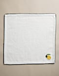 Set of 4 Pure Cotton Lemon Embroidered Napkins