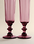 Lot de 2 fl&ucirc;tes &agrave; champagne avec motif &eacute;toile