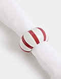Set of 4 Ceramic Striped Napkin Rings