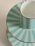 2 Pack Bone China Stripe Espresso Cup & Saucer