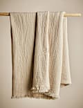 Pure Cotton Frayed Edge Muslin Tablecloth