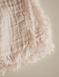 Set of 4 Frayed Edge Muslin Napkins