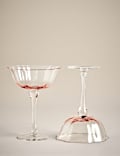 Set of 2 Fleur Ombré Coupe Glasses