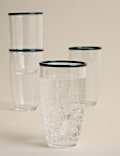 Set van 4 picknicklimonadeglazen van acryl met contrasterende rand