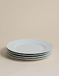 Set of 4 Burford Embossed Rim Dinner Plates