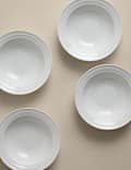 Set of 4 Burford Embossed Rim Cereal Bowls