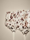 Set of 2 Speckled Wine Glasses